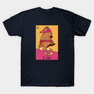 El Coati // Mexican Luchador Loteria Card T-Shirt